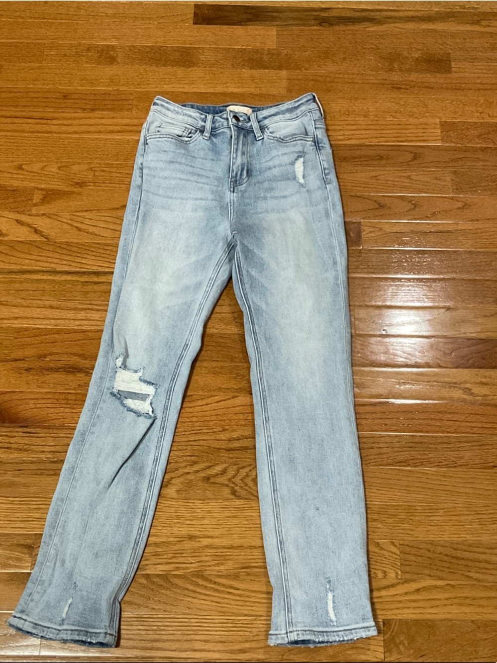 Altar'd State Light Wash Distressed Straight Jeans
